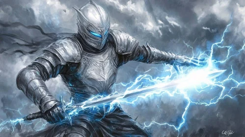 Knight with Sword of Lightning