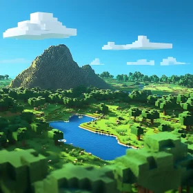 Blocky Mountain Landscape