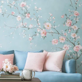 Blossom Wall Art with Sofa