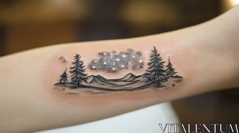 Serene Nature Tattoo Design AI Image