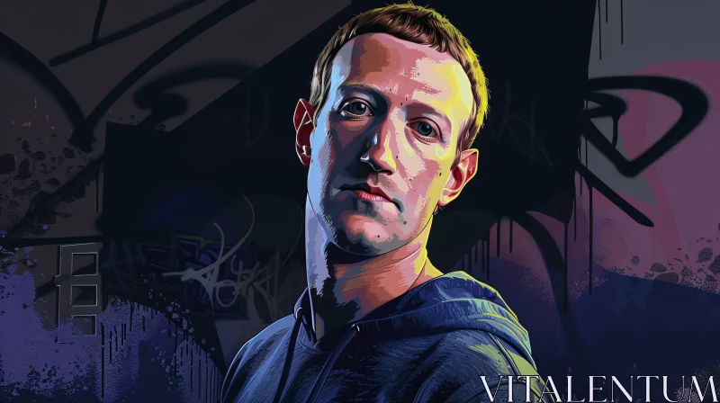 Urban Digital Art of Mark Zuckerberg AI Image