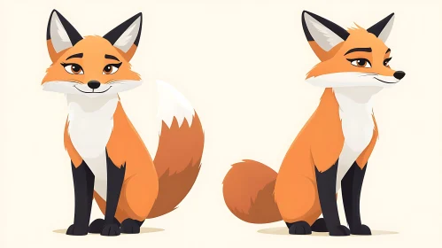 Animated Fox Duo