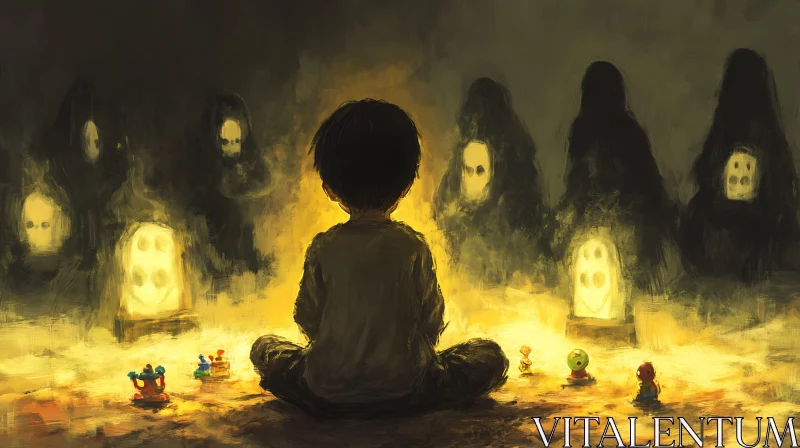 Child's Mysterious Gathering AI Image