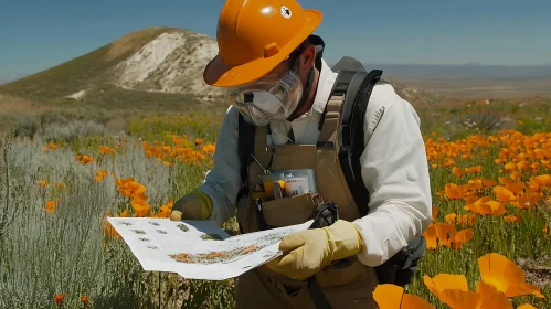 Surveying Poppies in Bloom