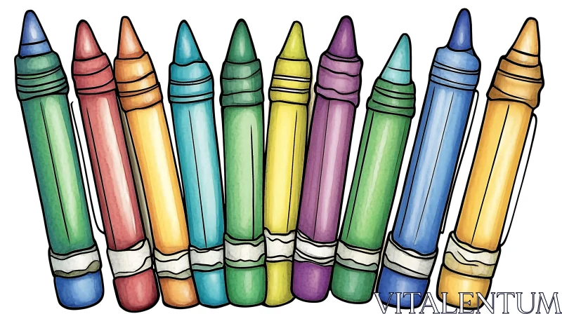 Rainbow of Crayons AI Image