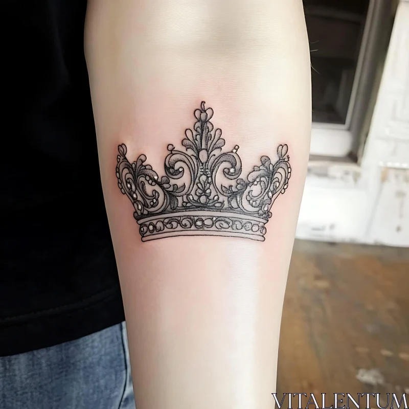 AI ART Ornate Crown Tattoo Design