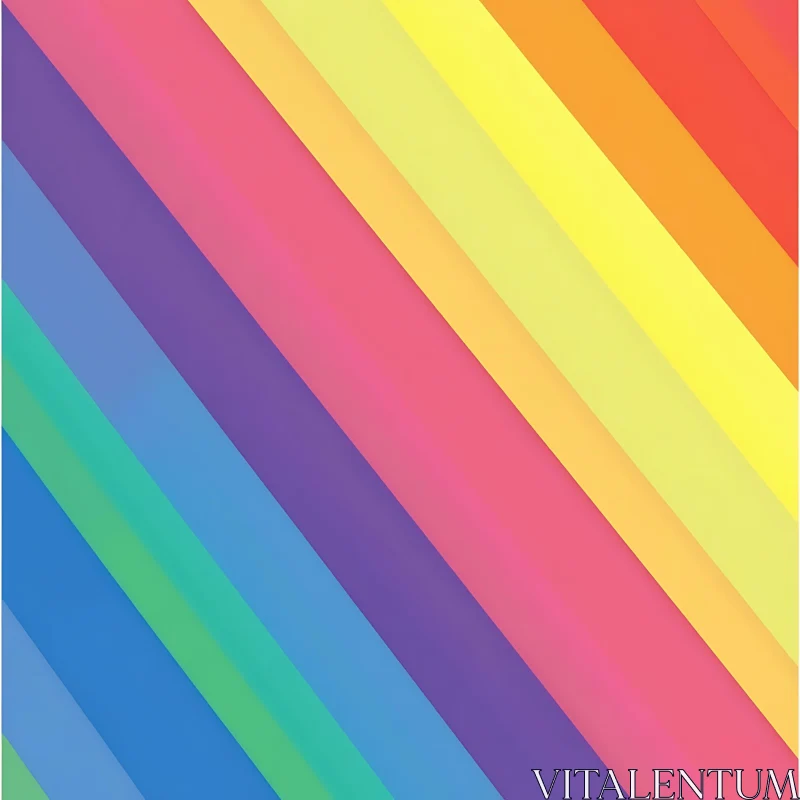 Rainbow Colored Diagonal Stripes Illustration AI Image