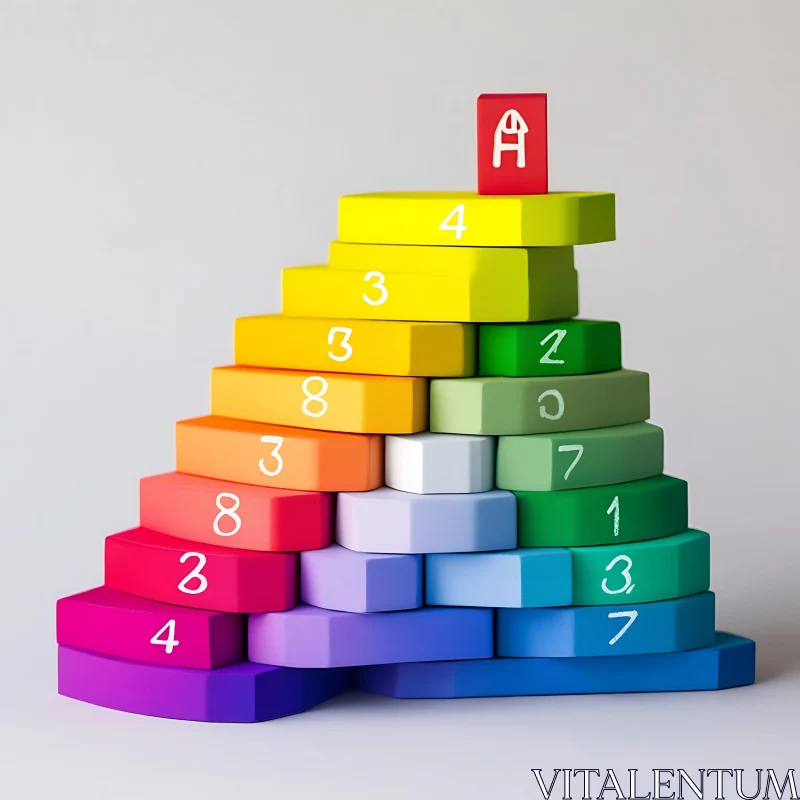 AI ART Colorful Educational Blocks Tower