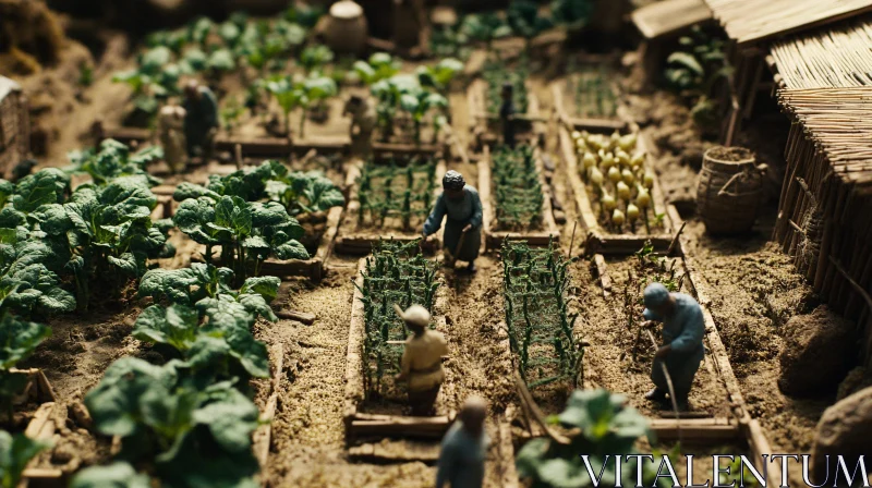 Diorama of Rural Farming Life AI Image