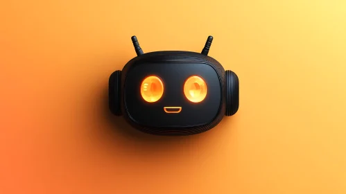 Smiling Robot with Glowing Eyes