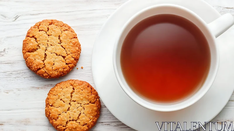 Cozy Tea and Cookies Setting AI Image