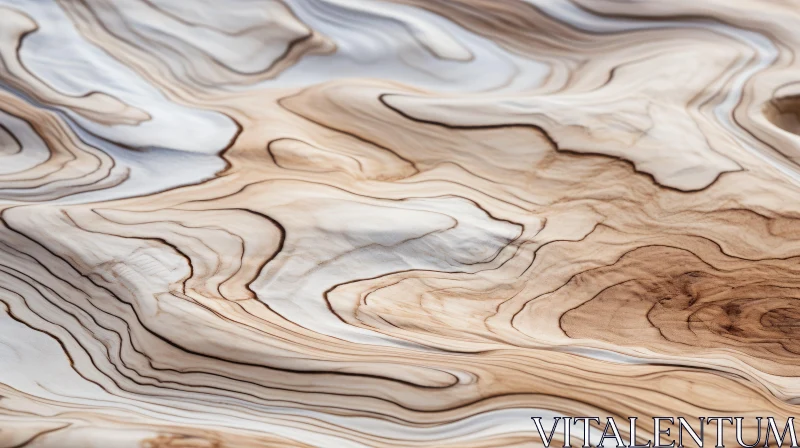 Close-Up Image of Tree Bark: Fluid Organic Forms and Marble Textures AI Image