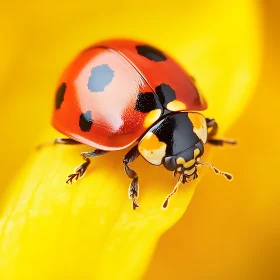 Ladybug Macro on Yellow Flower