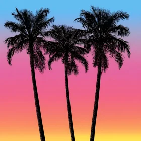 Sunset Palm Trees Silhouette