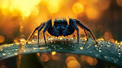 Spider Macro Photography with Bokeh Background