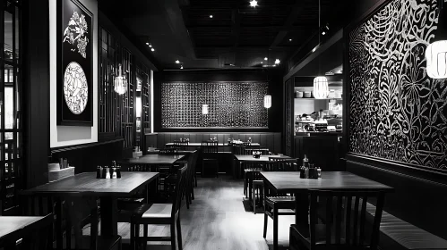 Black and White Dining Room