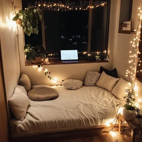 Comfortable Interior with Pillows and Plants