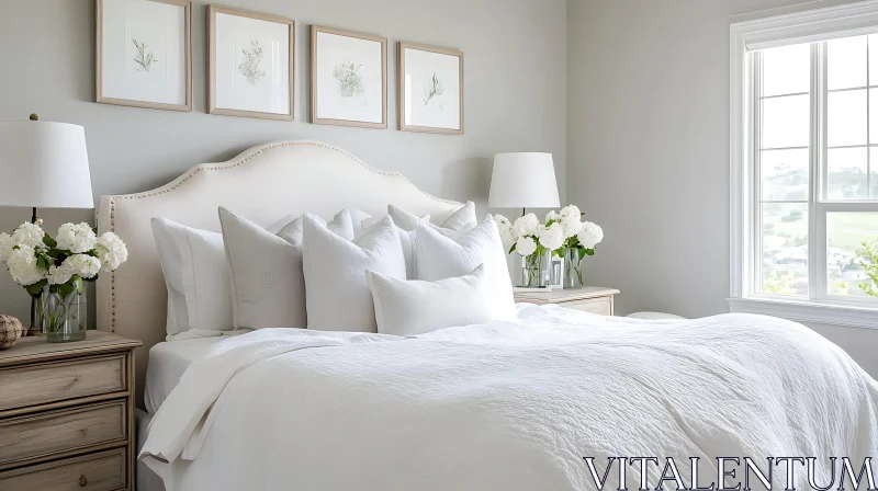 AI ART Calm Bedroom Interior with Neutral Colors