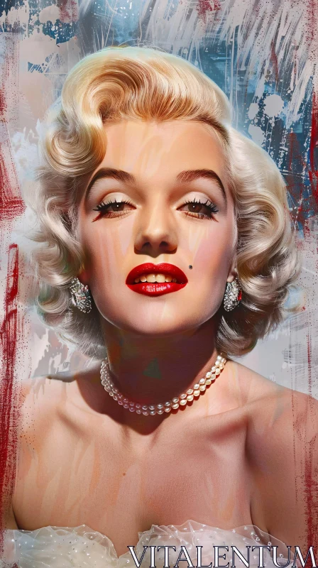 Glamorous Marilyn Monroe in Pop Art Representation AI Image