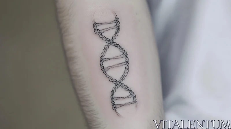 AI ART Braided DNA Strand Tattoo on Skin