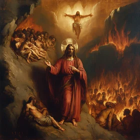 Jesus and People in Hell Oil Painting