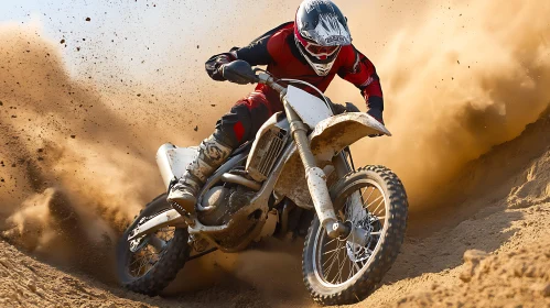 Dirt Bike Rider in Action
