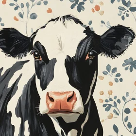 Floral Cow Art