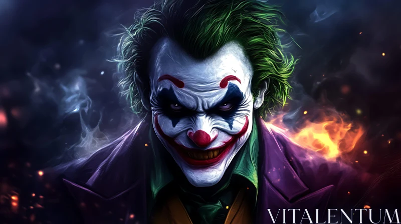 Clown Prince of Crime Portrait AI Image