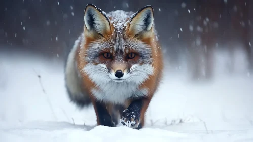 Snowy Fox Portrait