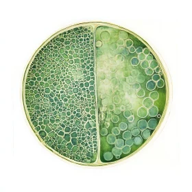 Intricate Green Circles in Abstract Design