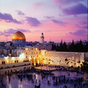 Golden Dome in Jerusalem at Sunset