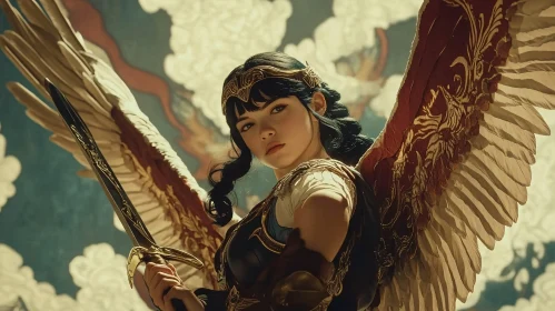 Winged Angel Warrior Ready for Battle