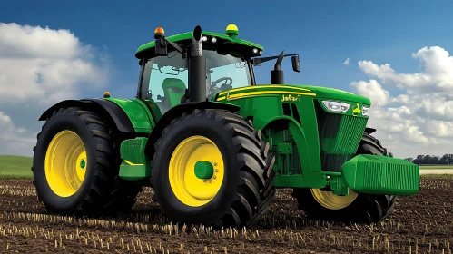 Agricultural Tractor on the Field