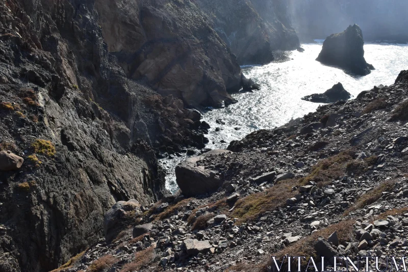 PHOTO Cliffside Ocean View with Rocks