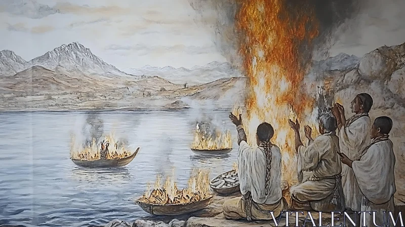 Lake of Fire Ceremony AI Image