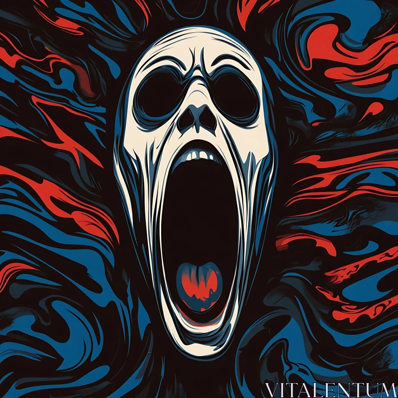 Abstract Scream Art with Bold Colors AI Image