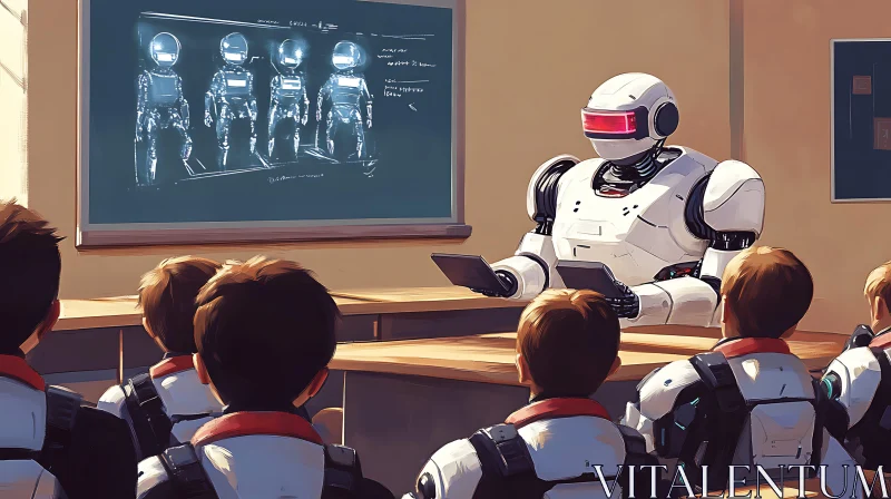 AI Education: Robot Leading the Class AI Image