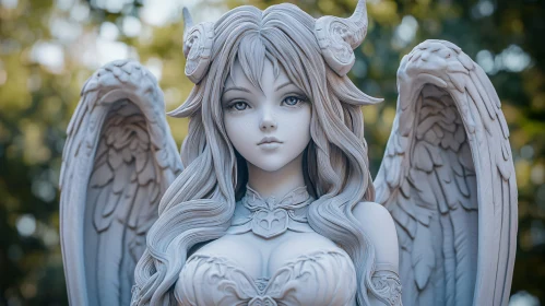 Winged Anime Character with Horns