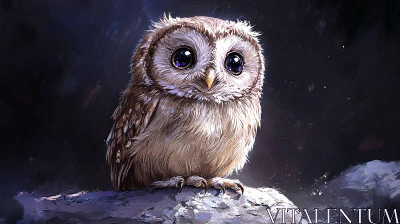 AI ART Mysterious Nocturnal Owl