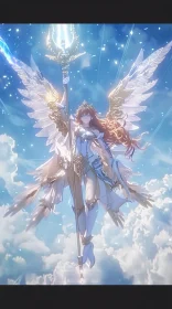 Winged Angel Guardian with Spear