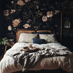 Cozy Bedroom Interior with Flowers