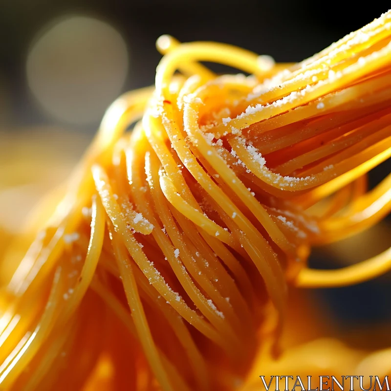 AI ART Detailed View of Freshly Cooked Pasta