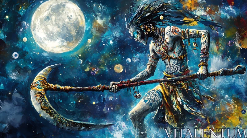 AI ART Moon Guardian Fantasy Illustration