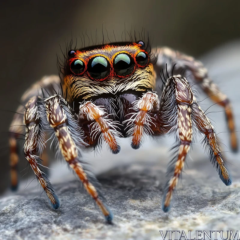 Macro Shot of a Colorful Spider AI Image