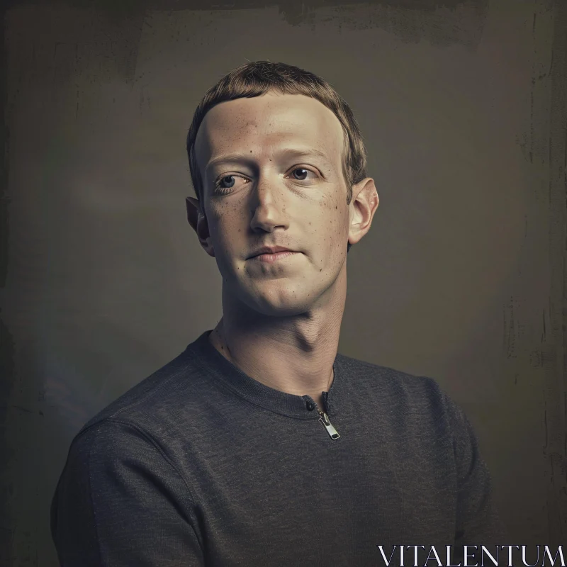 AI ART Contemplative Mark Zuckerberg