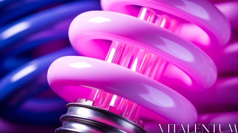 Close-Up View of Colorful Light Bulbs with Spirals and Precisionism Influence AI Image