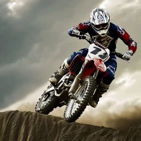 Motorcycle Racing Over Sandy Terrain