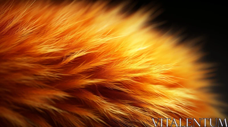 Golden Fur Detail on Black Background - Nature Photography AI Image