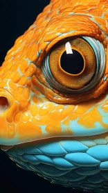 Orange Lizard with Blue Eyes: A Study in Hyper-Detail