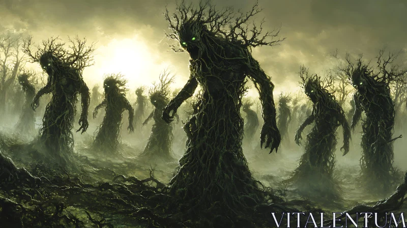 AI ART Mystic Tree Monsters in Gloomy Woods